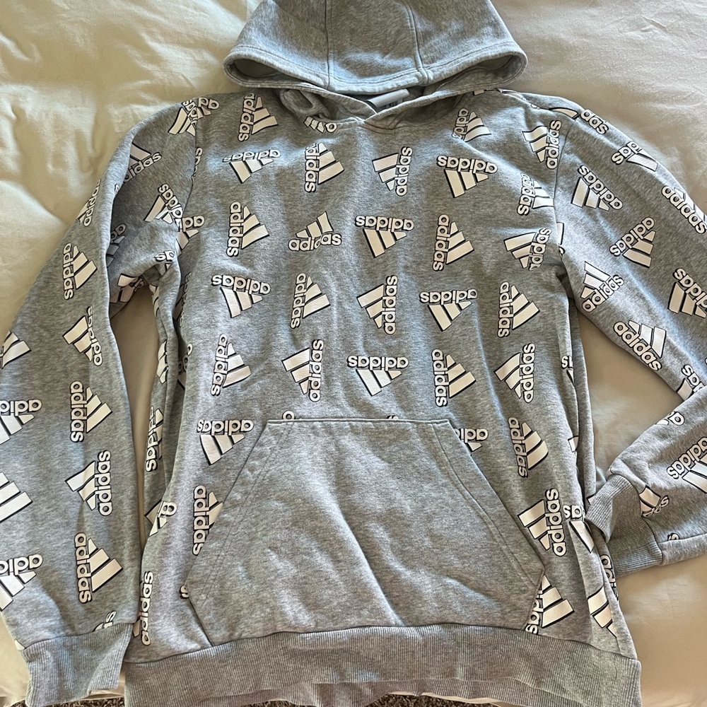Adidas Gray Logo Men's Hoodie